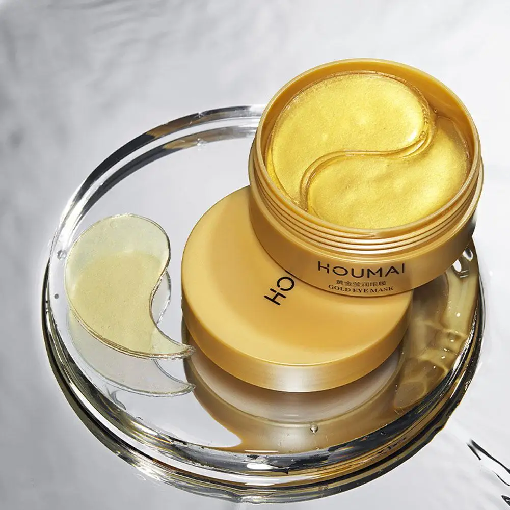 

24K Gold Eye Gel Pads 30 Pairs Eye Mask Under Eye Patches For Dark Circle & Puffiness Moisturizing With Collagen Hyaluronic Acid
