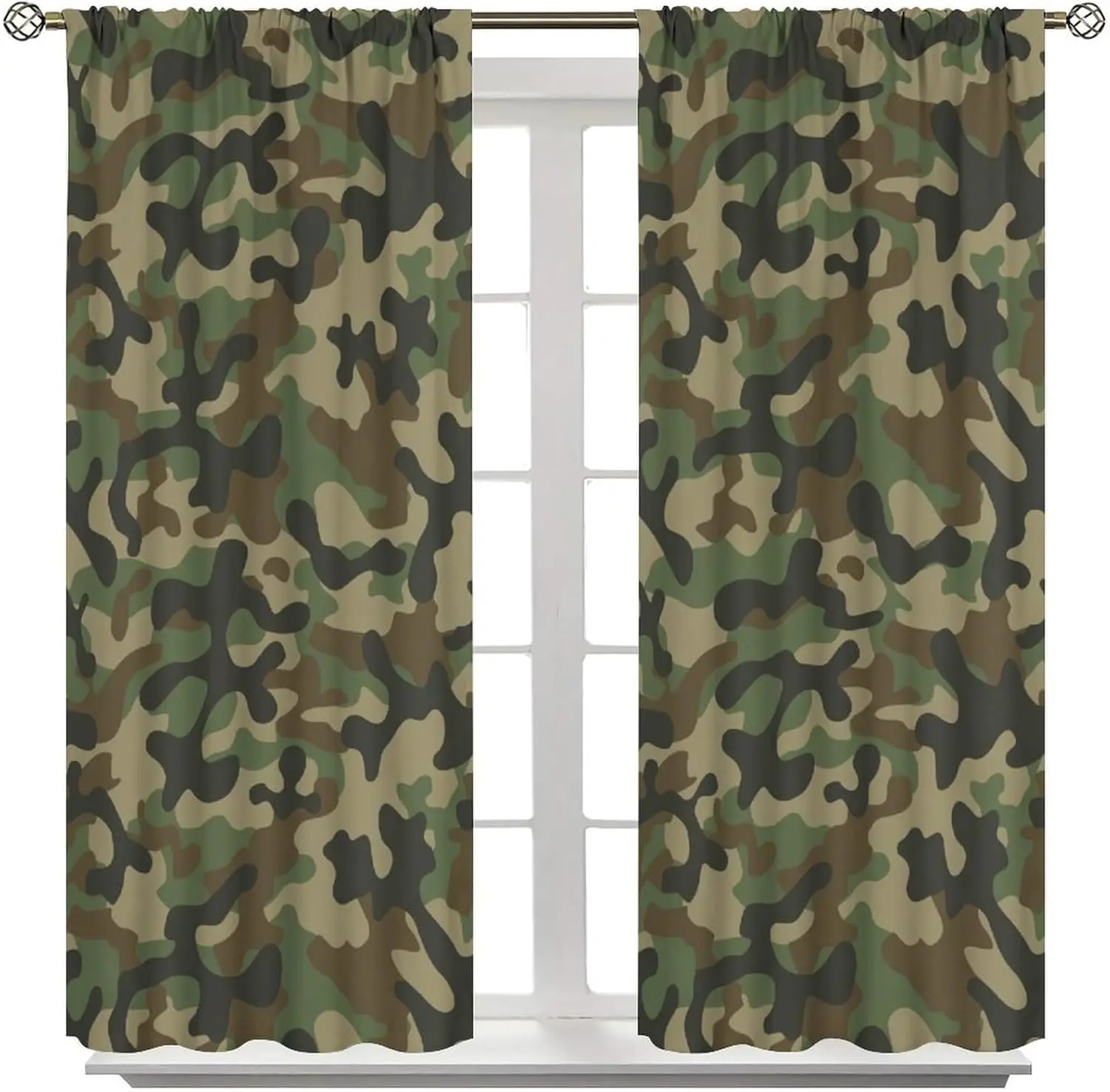 Camouflage Curtains,Teens Camo Window Curtains for Kids Boys Girls Teens,Army Camouflage Curtains for Living Room Bedroom