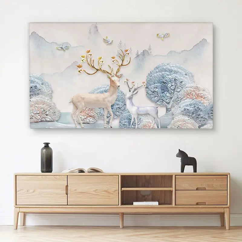 Japanese Style Dust TV Cover for 55/65/75 inch Flat & Curved Screens - Peace Joy Home Decor television Dust cover cloth