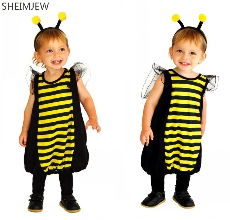 New Toddler Infant Cosplay Insect Honey Bee Costume Sets For Children Purim Carnival Fancy Dress Party Stage Show