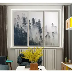 Privacy Window Film UV Blocking Heat Control Glass Static Cling Misty Forest Decorative Pattern Frosted Glass Sticker