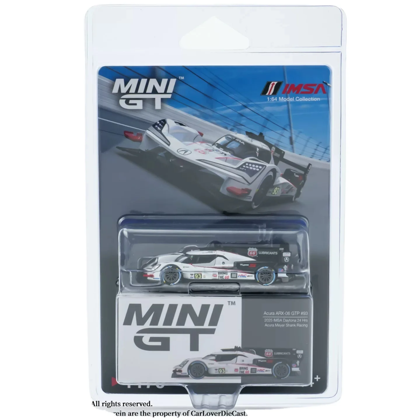 MINI GT 1:64 Acura ARX-06 GTP # 93 Auto Model Speelgoed van Legering, Metalen Diecast Model, Kerstcadeau