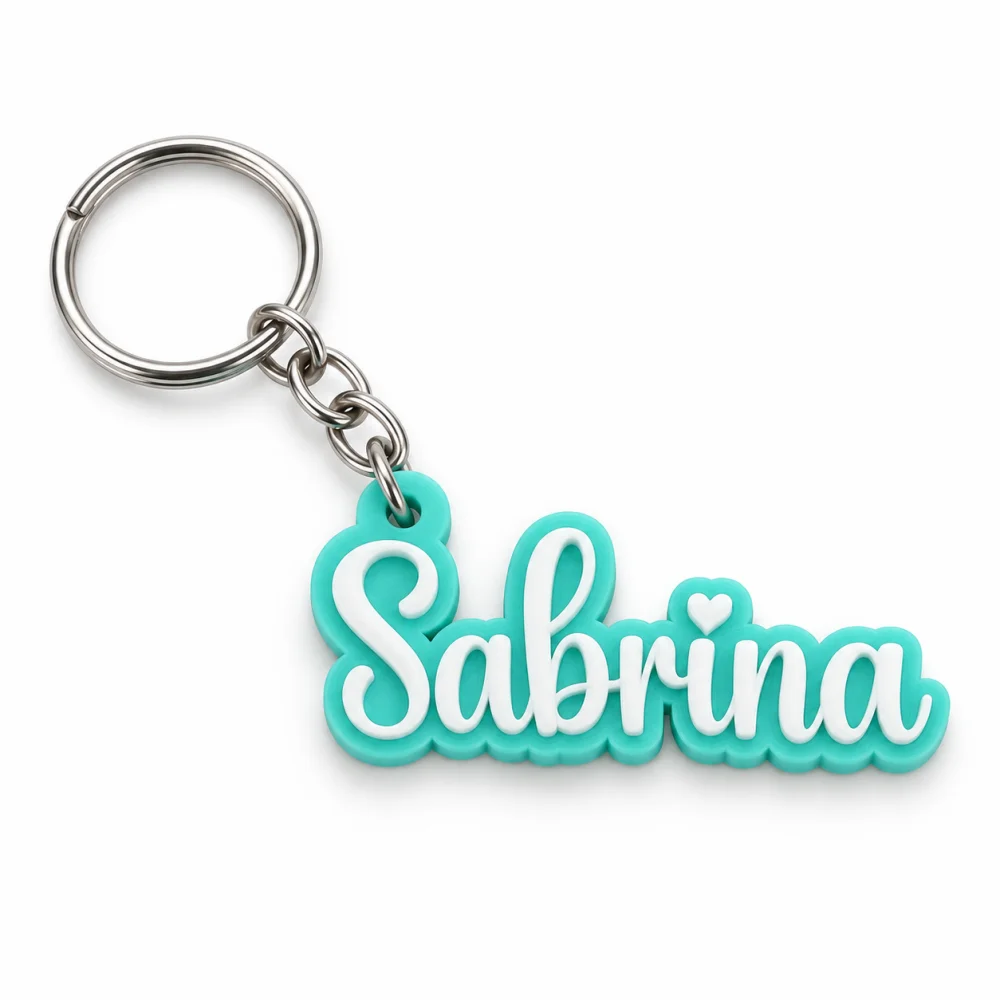 Personalized 3D Printed Name Keychain, Heart Accent