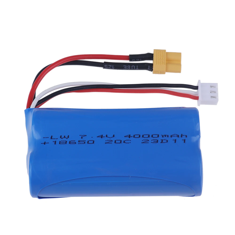 7.4V 4000mAh Li-ion battery and USB charger for HUINA 1580 1583 580 550 582 1/14 RC Electric Construction Excavator 18650