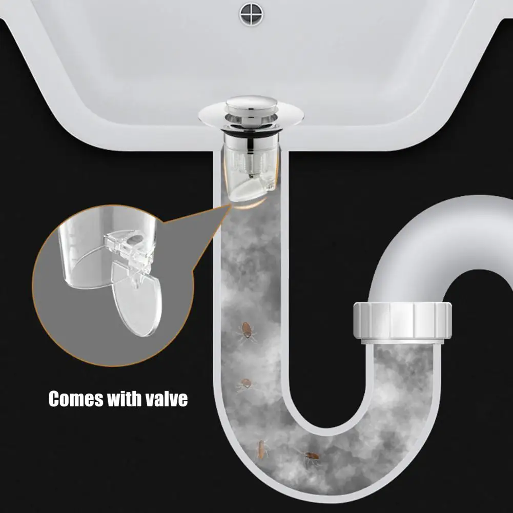 Home Environment Protection Drain Cover Washbasin Stopper Push-type Drain Cover with Bouncing Core Technology Water Damage