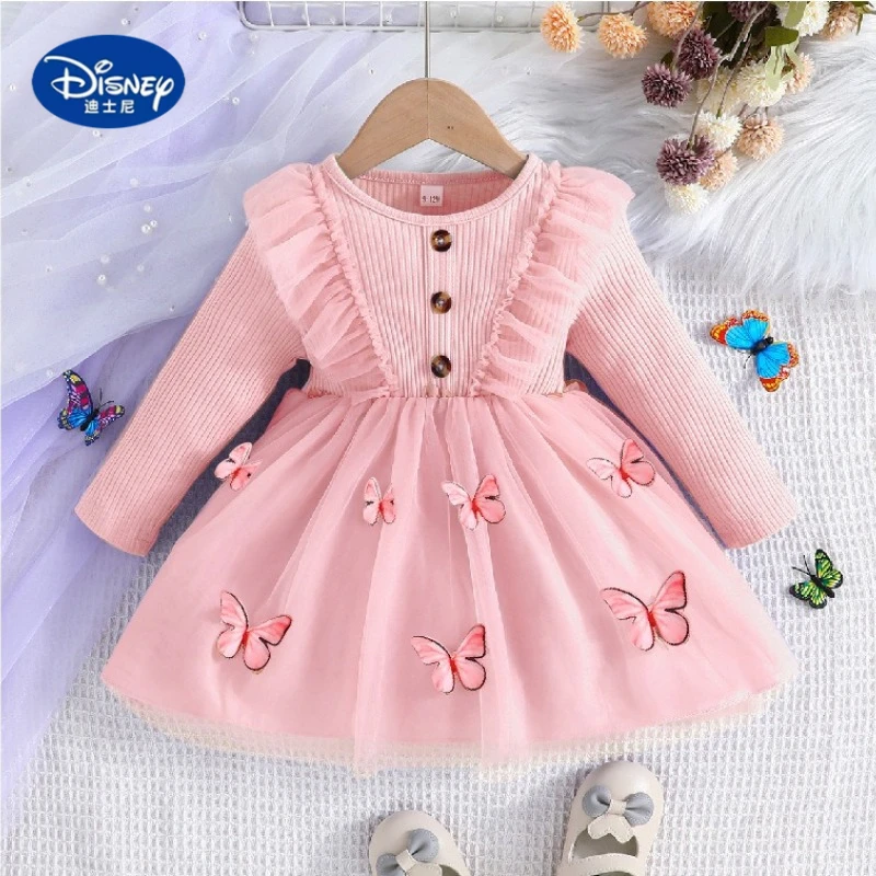 

Disney Girls' Long Sleeve Dress for Spring/Fall | Elegant Tulle Dress for Toddlers in European Style