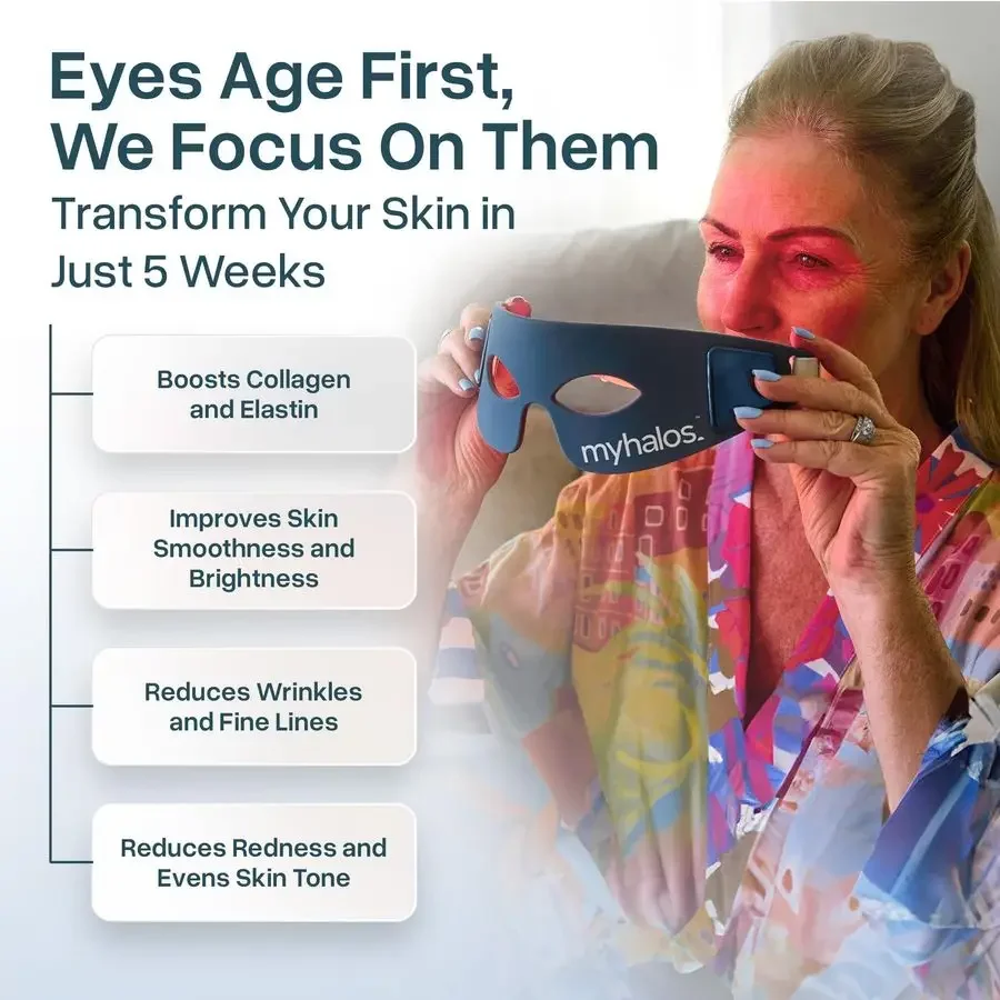 눈 밑 레드 라이트 테라피 마스크 고급 라이트 마스크 및 LED 아이 마스크 주름, 다크서클 및 까마귀발 레드 라이트 테라피