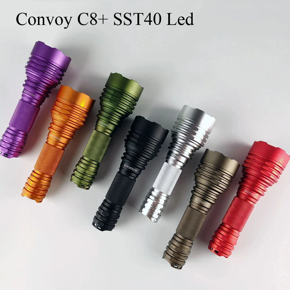 Convoy C8 Plus SST40 Flashlight 18650 Led Lanterna High Powered Torch Portable Lighting Camping Fishing Hiking Flash Light