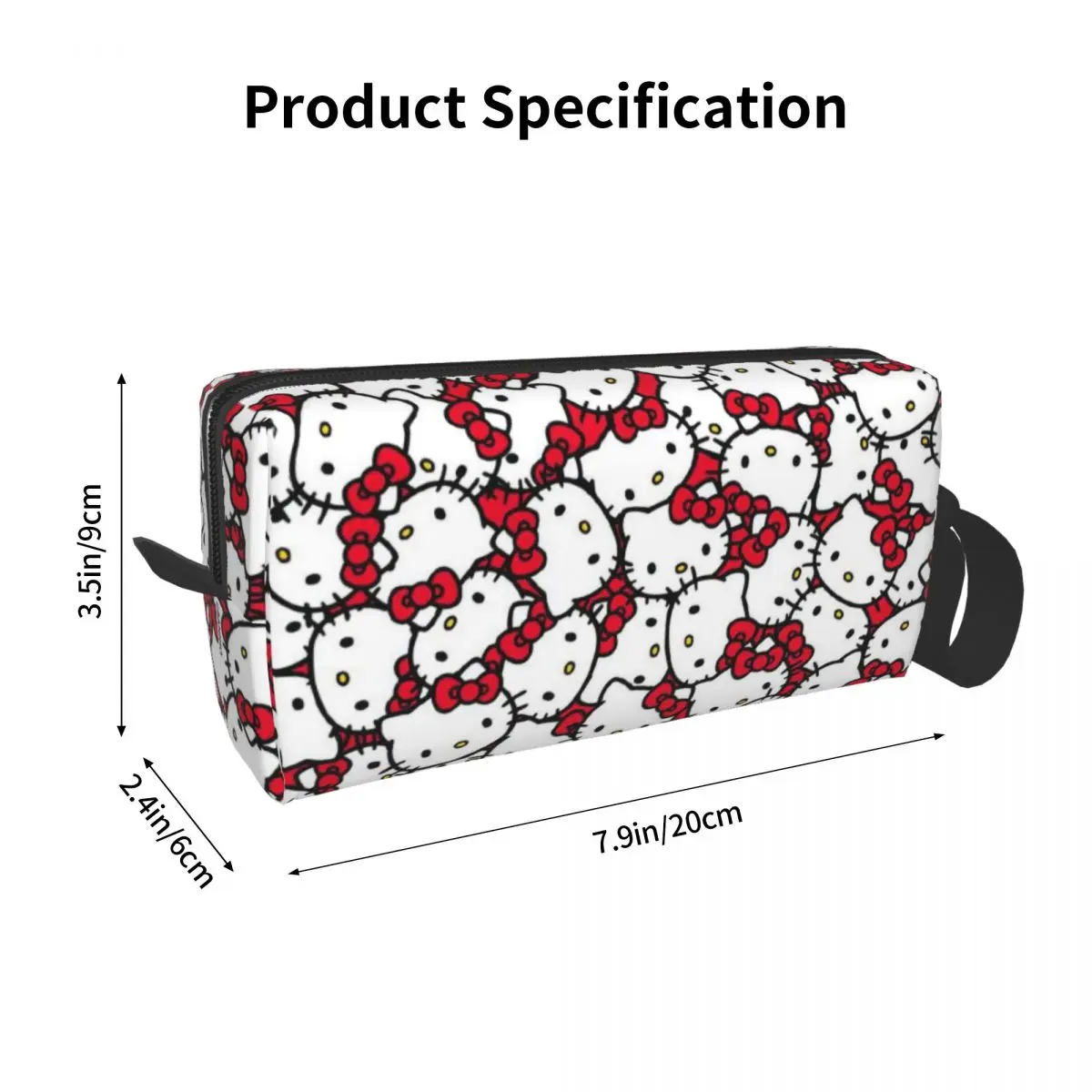 Custom Hello Kitty Pattern Toiletry Bag Women Cartoon Cosmetic Makeup Organizer Ladies Beauty Storage Dopp Kit Box