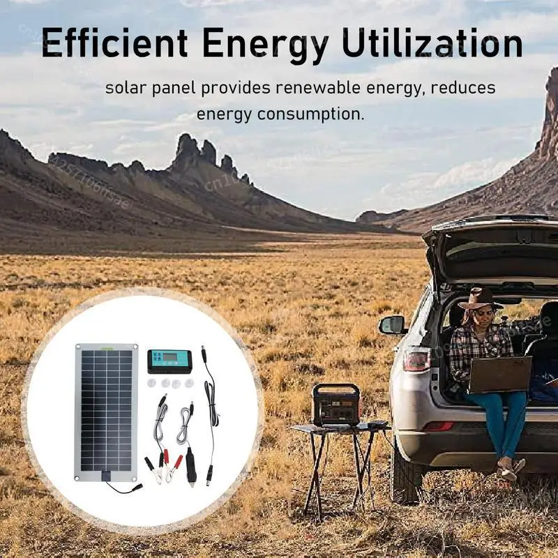 Solar Panel Trickle Charger 30W 12V Waterproof Solar Panel Car Battery Charger Maintainer Plug And Play Solar Panel Trickle