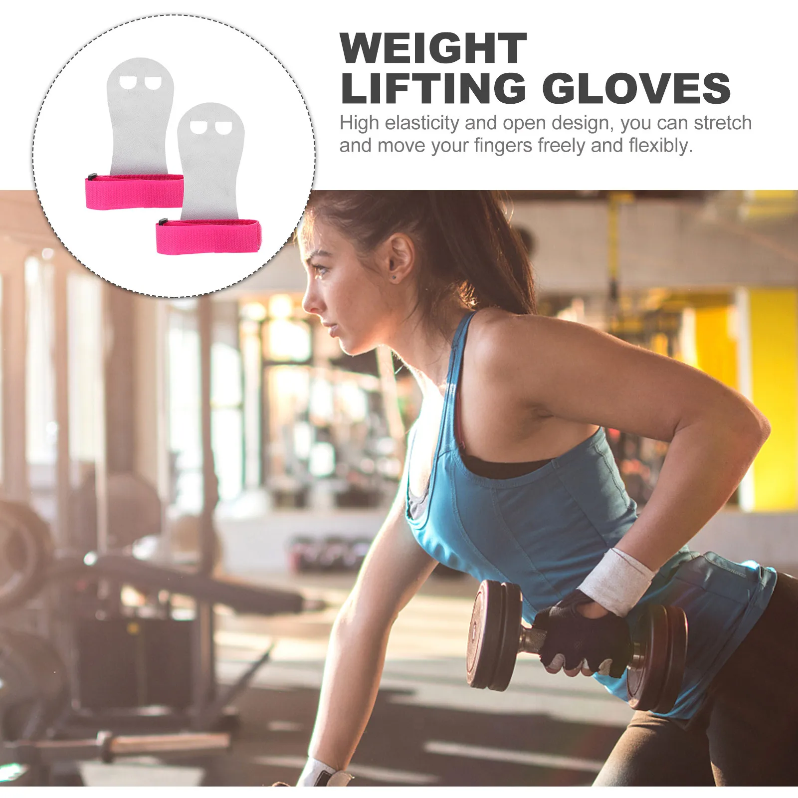 

1 Pair Non-Slip Weight Lifting Gloves For Men Open-Design Palm Protector Barbell Wrist Strap Fitness Gym Gloves Lifting Supplies