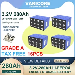 16pcs 3.2V 280Ah lifepo4 batteries DIY 12V 24v 280AH Rechargeable battery pack for Electric car RV Solar Energy M6 Nut TAX FREE