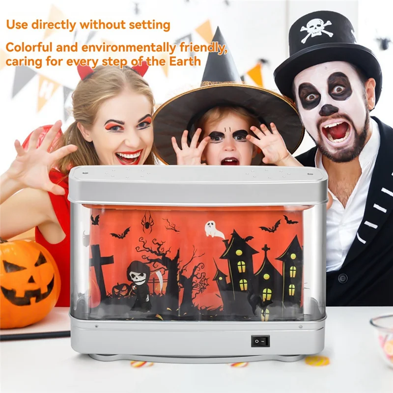 Luce per acquario Decorazione per acquario Luce notturna Lampada da tavolo a LED dinamica virtuale per Halloween per la decorazione della stanza Casa, ufficio