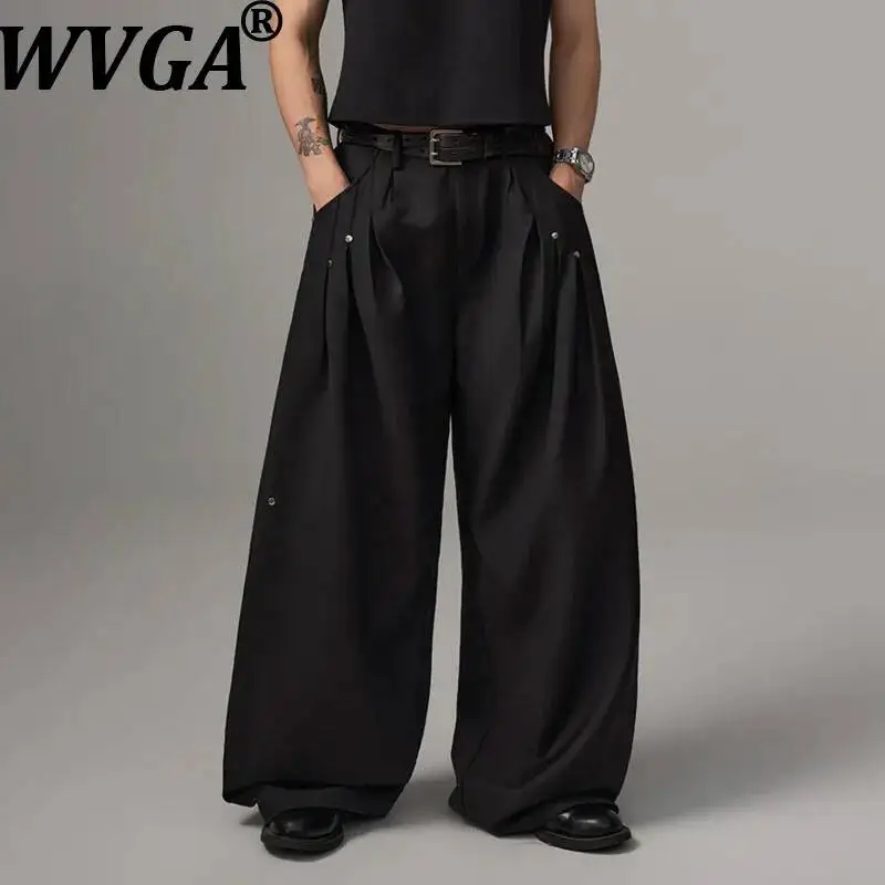 

WVGA Spring Summer New Men's Original High-End Draped Pleated Design Trendy Wide-Leg Trousers Niche Chic Casual Pants Ins W23674