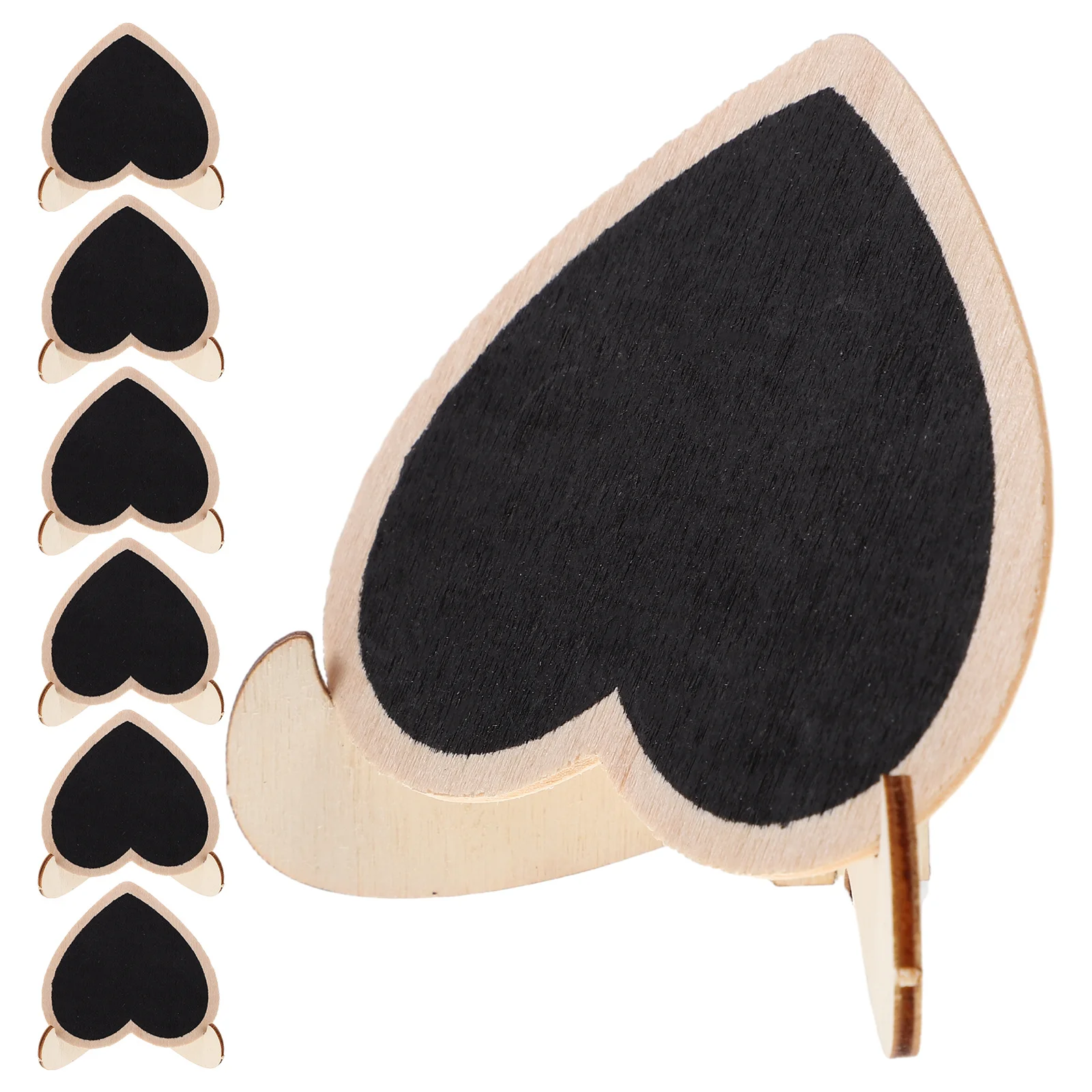 10 قطعة السبورة الخشبية على شكل قلب سبورة صغيرة لحفلات الزفاف وعيد الميلاد وقائمة الجدول رقم علامة عرض متعددة الوظائف #2