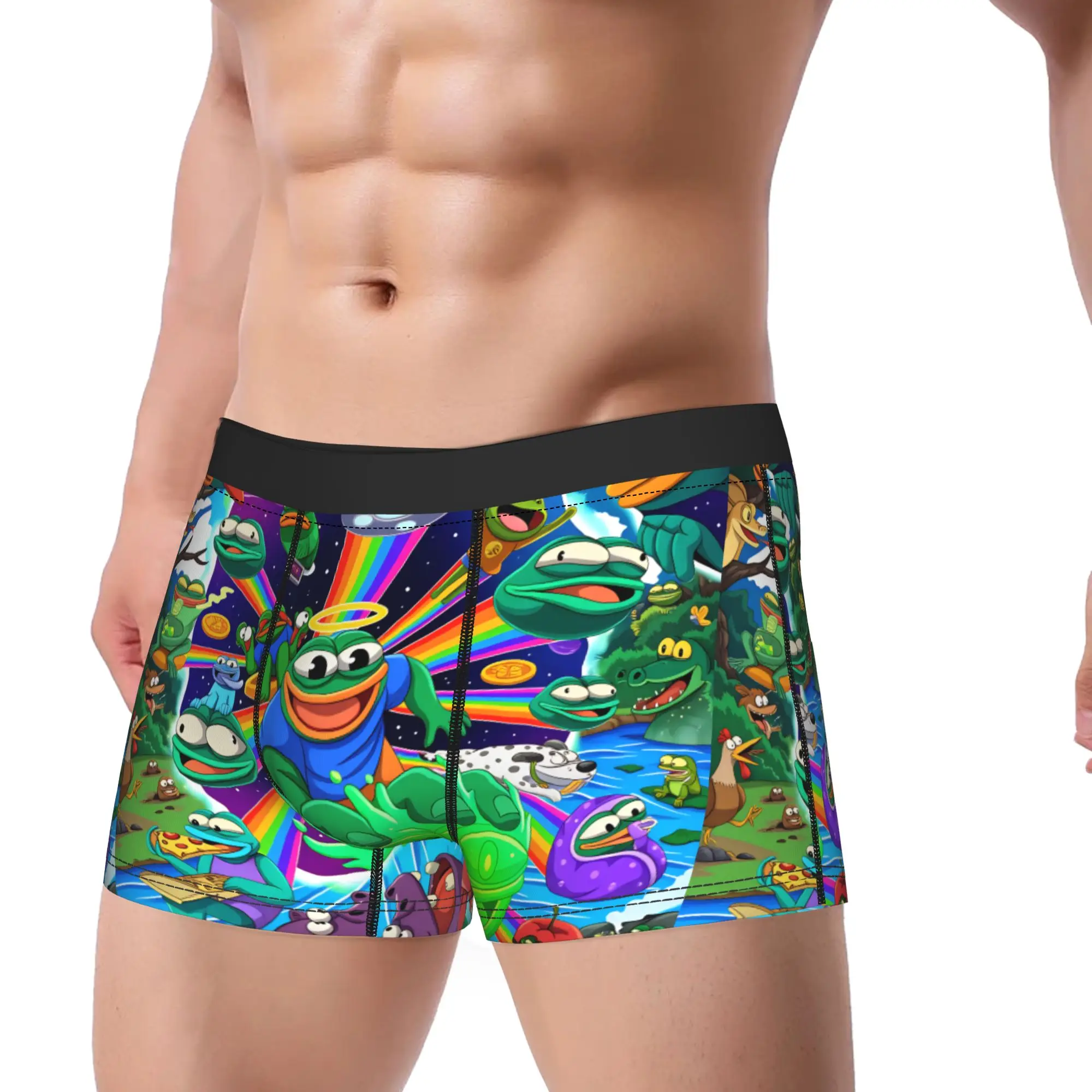

Sad Pepes frog Underwear Male Shorts Briefs Soft Trend Boxershorts Quality Pattern Oversize Panties