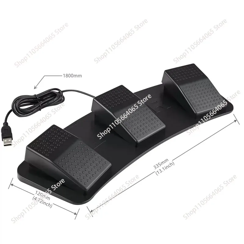 USB 3-Pedal Foot Switch Programmable Custom Keys for Gaming & Medical Imaging Capture, Keyboard Mouse Emulator