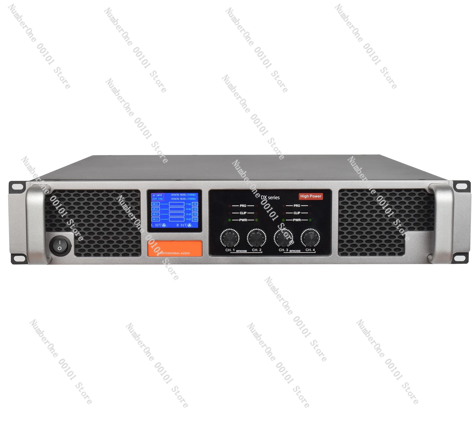 Dx-4400 2u professional digital class a power amplifier, 4x400w, metal enclosure, four-channel high-power capability