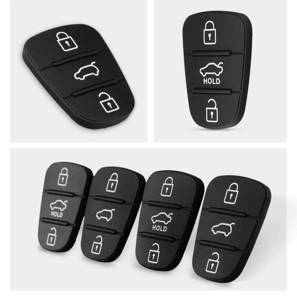 Parts Flip Key 3 Button Rubber Pad Key Shell Key Pad Fob Case Cover Remote Car Key Cover For Hyundai IX35 I30|For Kia K2 K5 Rio