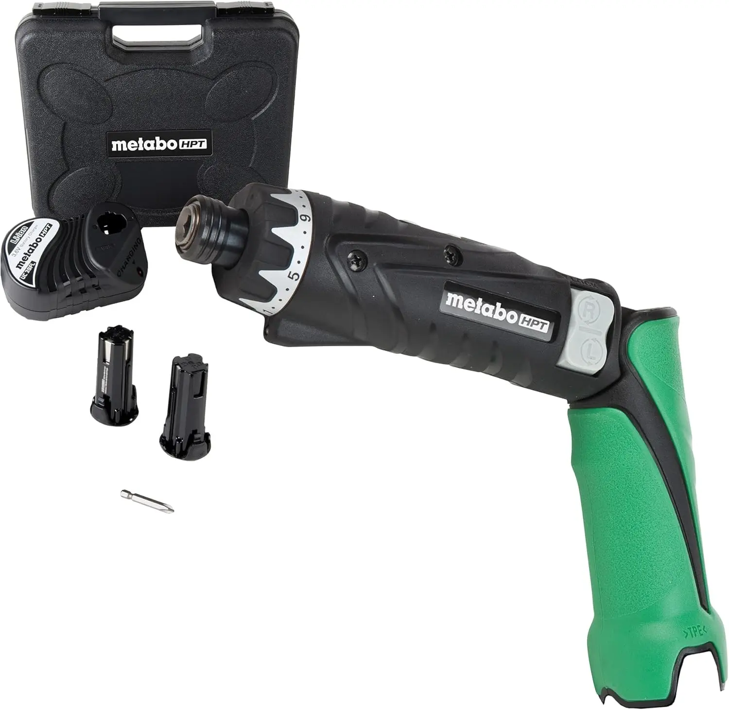 

3.6V Cordless Screwdriver Kit with 2 Batteries, Quick Charger, 21+1 Settings & LED Light