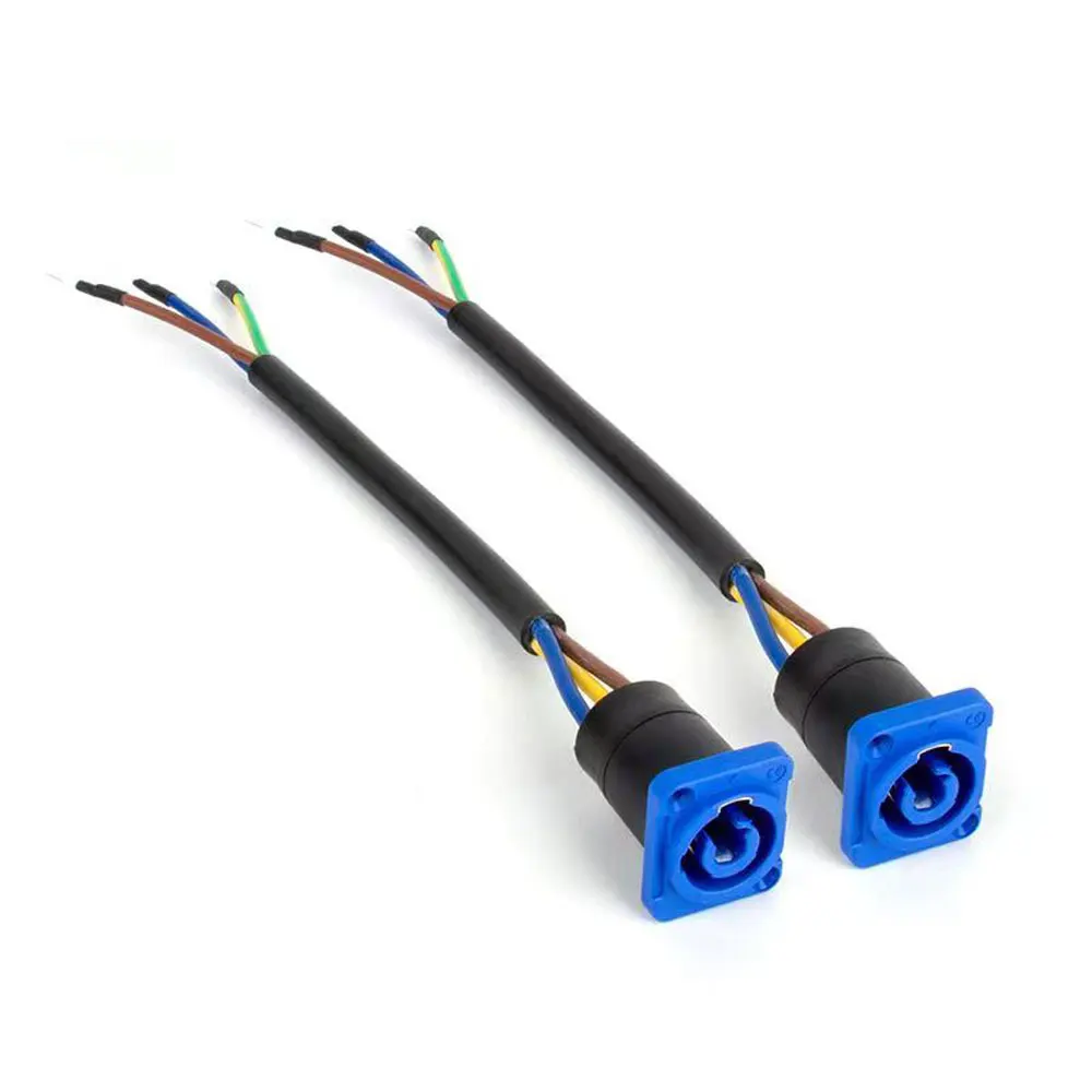 20A 3 코어 항공 플러그 이동 헤드 라이트용 전원 케이블 LED 스크린 무대 조명 3핀 잠금 커넥터 2.5mm² 와이어 250V AC