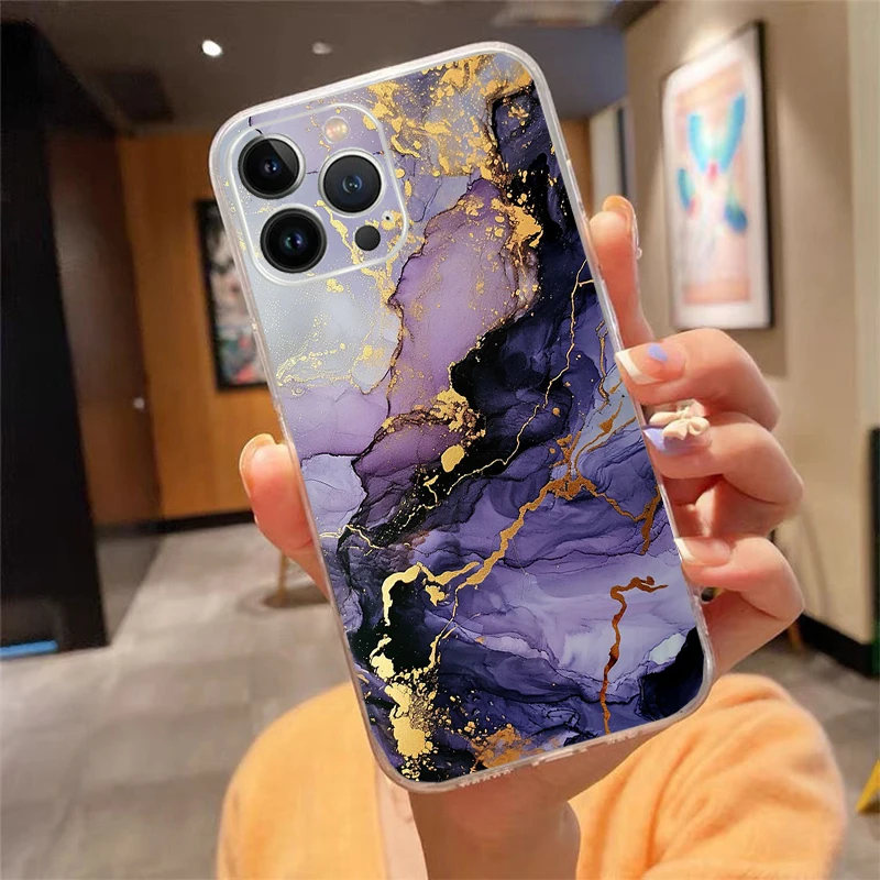 

Purple marble Phone Case For iPhone 17 Pro Max 17 Air 16 15 14 13 Pro Max 15 16 Pro 15Plus