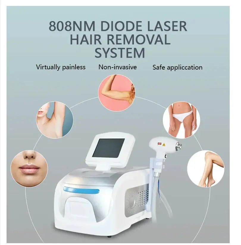 

2023 Newest 808nm Diode ICE Platinum Diode Hair Removal Machine 755 808 1064nm hair remove hair