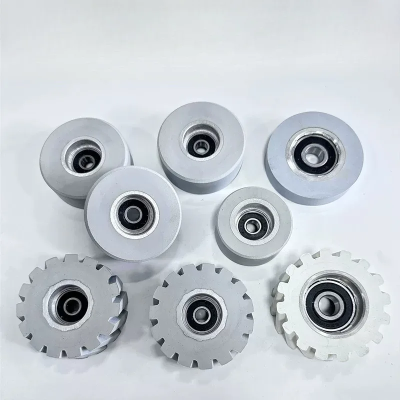 

10 шт. – Приводные ролики для кромкооблицовочных станков, плоские, с прямым рисунком, для транспортировки материала, аксессуары для тяжелого деревообрабатывающего оборудования