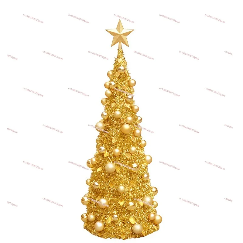 

Christmas Tree Home Use 1.2m Decorations Foldable Pagoda Tree silver gold Set Christmas