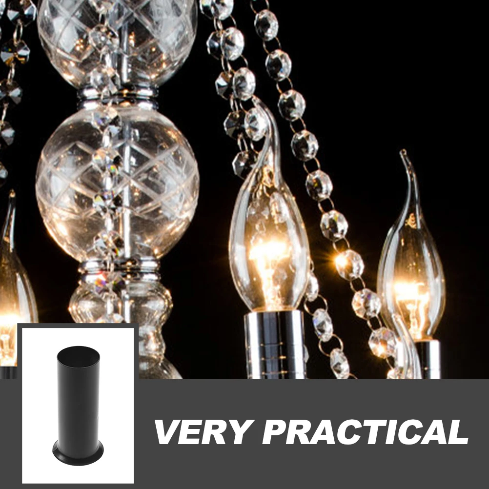 

15pcs Crystal Hanging Lamp Base Sleeve Metal Light Accessories Socket Sleeves Bulb Cover Chandelier Replacement Parts