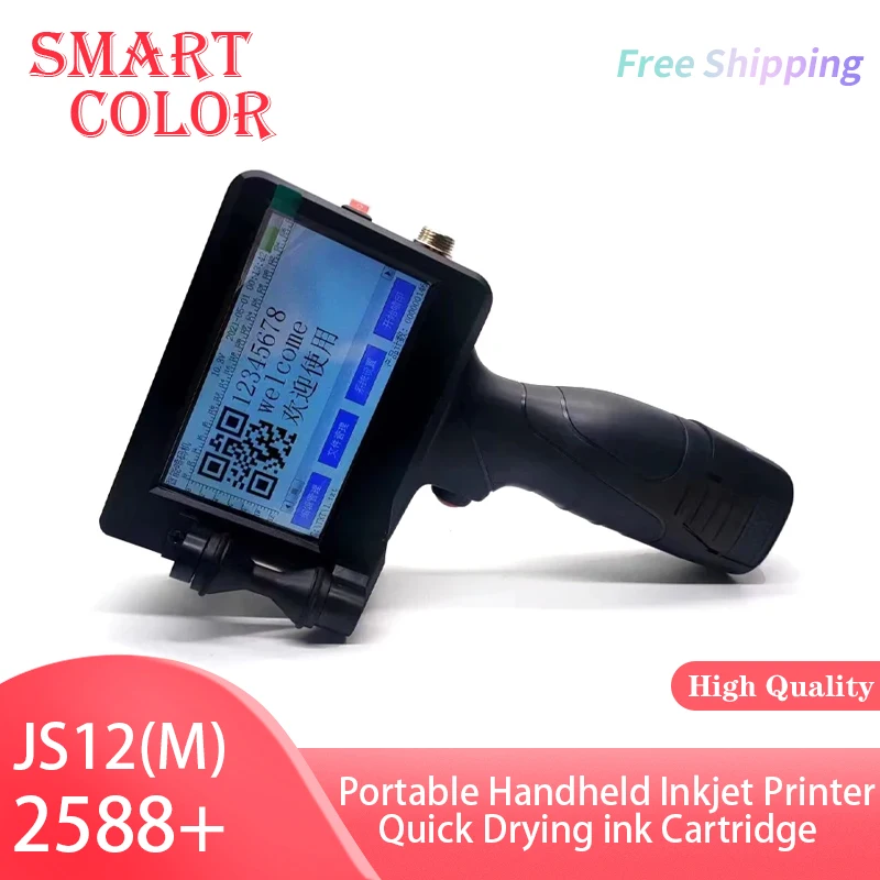 

12.7MM Portable Handheld Inkjet Printer Production Date Barcode Label Coding Machine Batch Number QR Quick Drying ink Cartridge