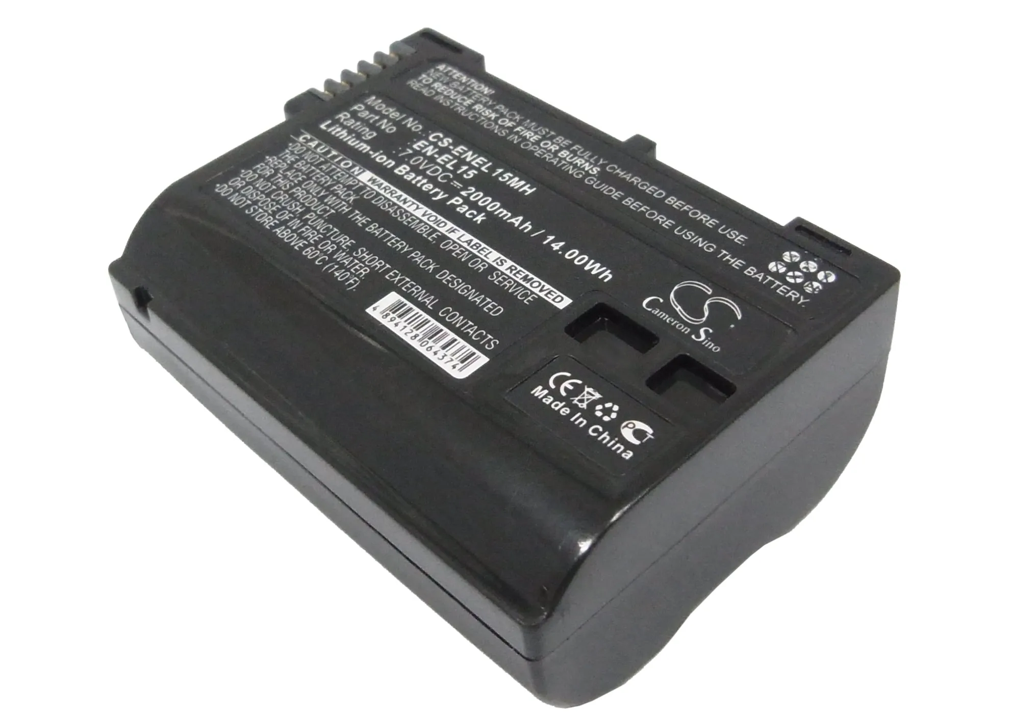CS batería de cámara para Nikon Coolpix D7000 D800 Digital SLR D800E D600 610 7000 7200 7100 750 810 se adapta A EL-EL15c A B 2000mAh
