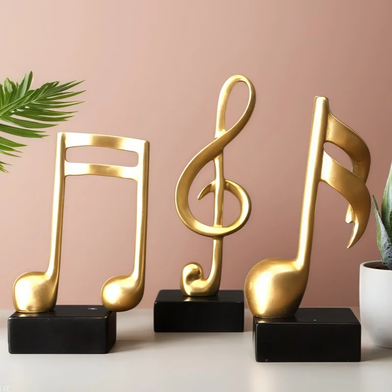 

3pcs Creative Musical Note Desktop Ornaments Simple Modern Art Resin Crafts Office Living Room Wine Cabinet Home Decor Gifts