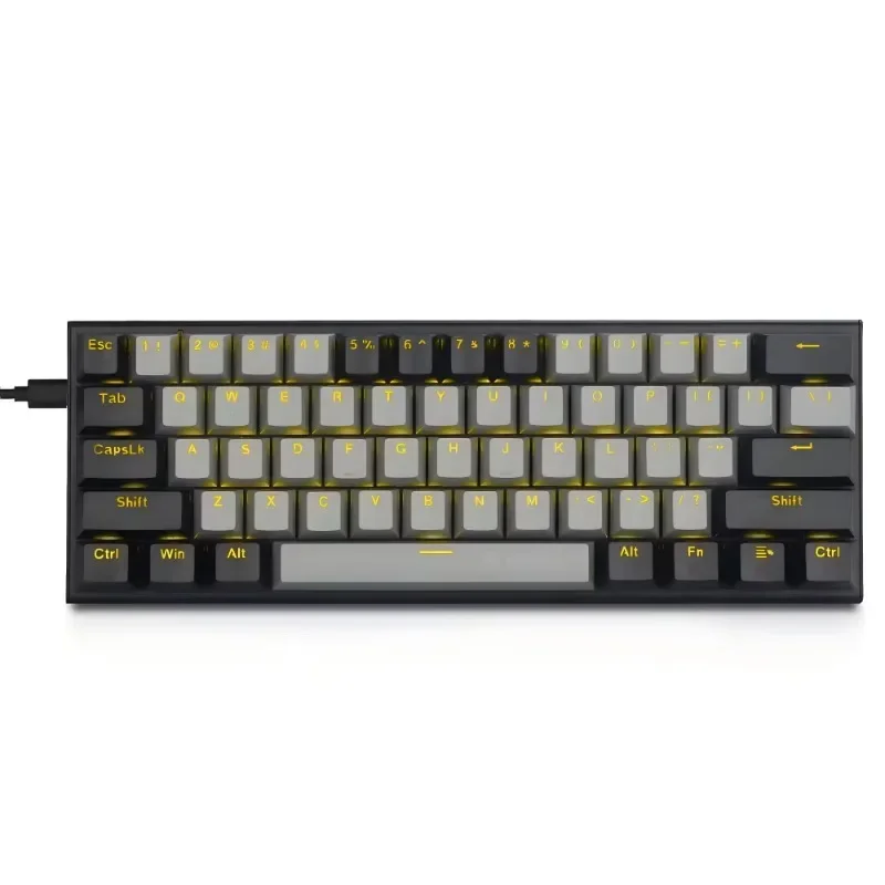 

Professional 61 Keys Light Emitting Diode Backlit Mechanical Gaming Keyboard USB Wired 60% Mechanical