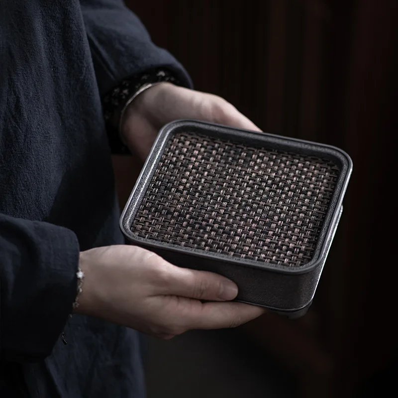 Ancient Tin Tea Tray / Pot Holder / Water Storage Tea Set with patterns,Chinese style,high-end,for household use,Camping,gift