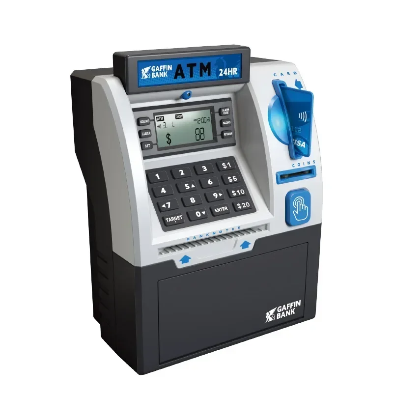 Kinderen ATM Automatische aanbetaling Teller Machine Speelgoed Slim wachtwoord Swipe Card Saving Box Elektronische spaarpot voor kinderen Kerstcadeau