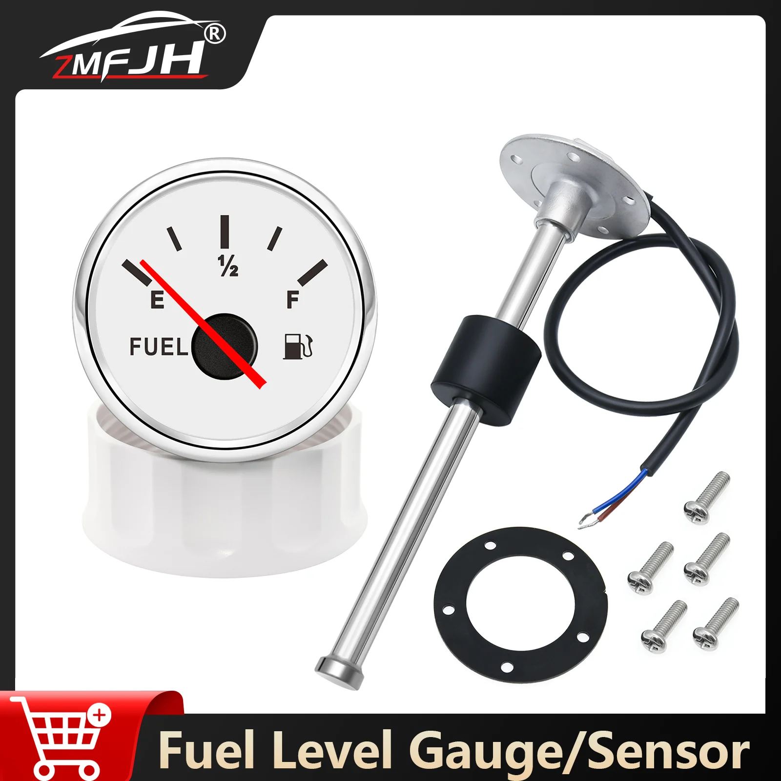 

0-190ohm Fuel Level Gauge With Red Backlight 100-500mm Stainless Steel Fuel Level Gauge Sensor For Marine Boat Car 9-32V