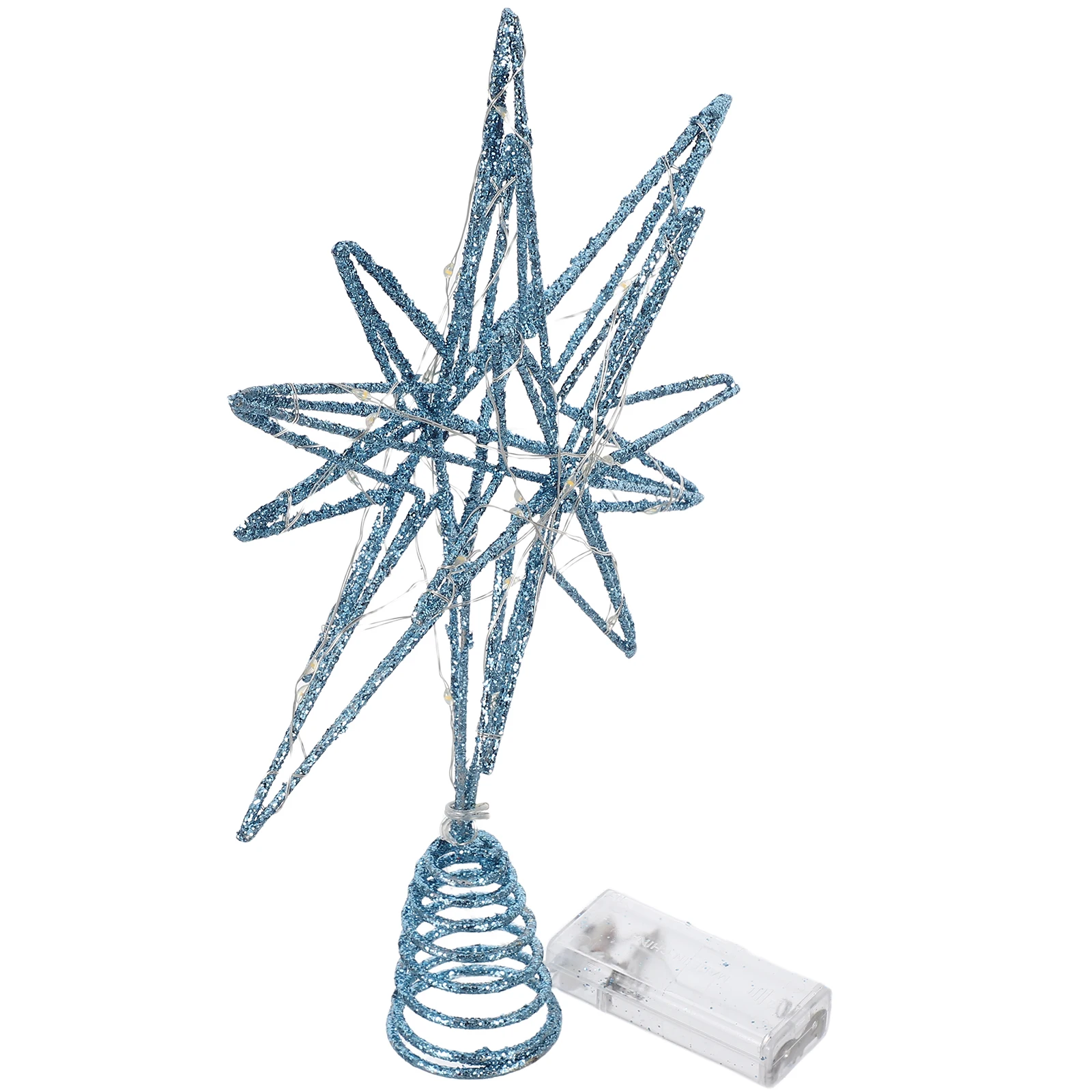 

Lighted Star Tree Topper 30 LED Rustic Metal Wire Ornament for Christmas Tree Top Holiday Decor Festive Ambiance