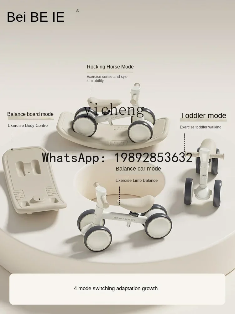 AH Rower Biegowy dla Dzieci, Rowerek Biegowy, Wózek, Hulajnoga Czterokołowa