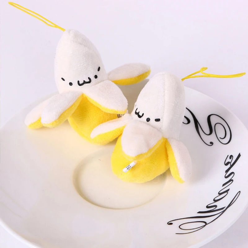 1 pz Super carino giallo Banana peluche piccolo zaino Banana appeso peluche Mini morbido ciondolo cellulare decorazione