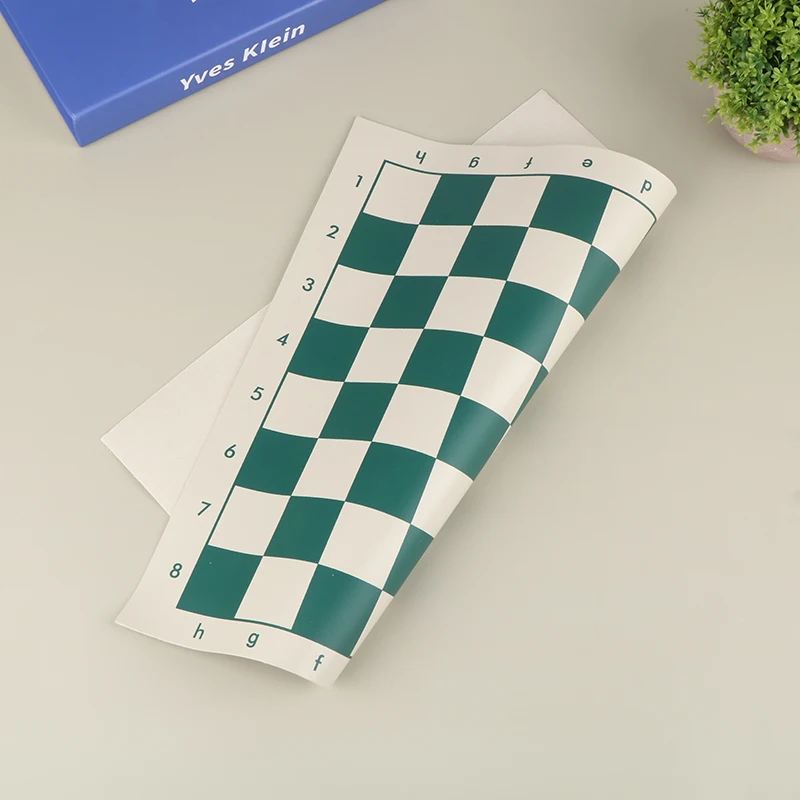 Lightweight PU Leather Chessboard Classic Folding Travel Chess Board Roll Up Chess Board Flat International Chess Board