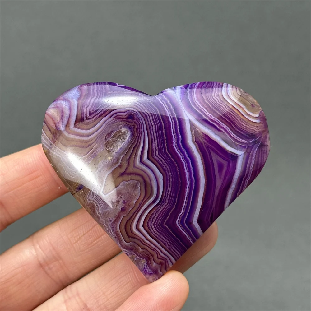 Ornements en forme de cœur en agate violette, pierres précieuses naturelles, guérison Reiki, méditation, sorcellerie, énergie des chakras, décoration de la maison, cadeaux