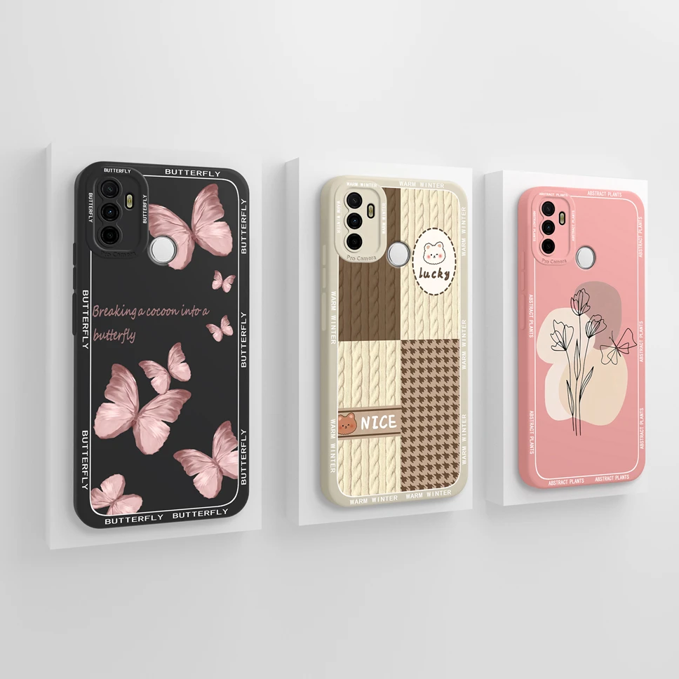 Case For OPPO A53 A53S Art Creation Soft Liquid Silicone Painted Anti Slip Shockproof Protective Back Cover For OPPO A 53 Fundas
