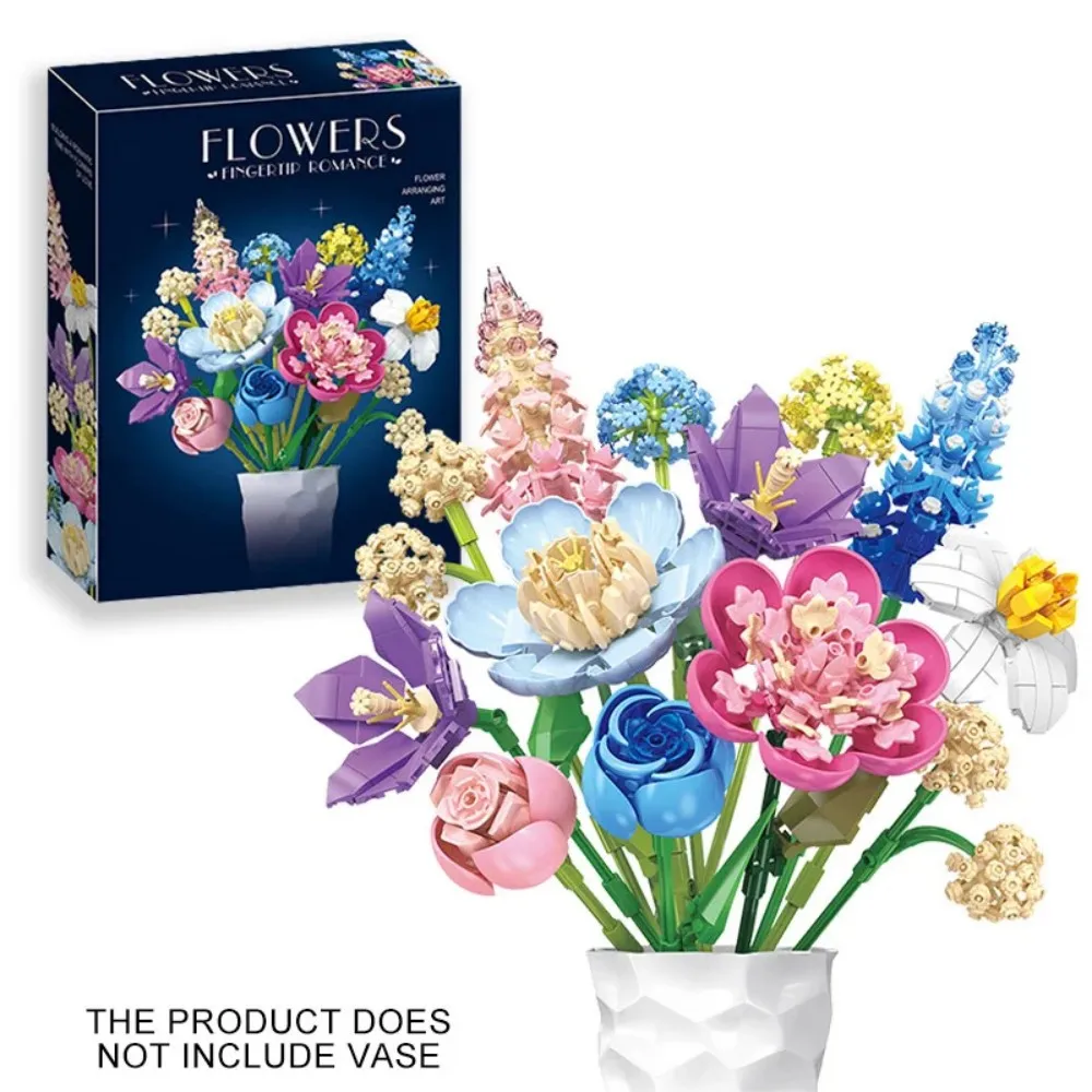 

Креативные 865 шт. романтический букет роз, строительные блоки, сделай сам, пион, вечный цветок, MOC, кирпичи, игрушки для девочек, подарок на день Святого Валентина