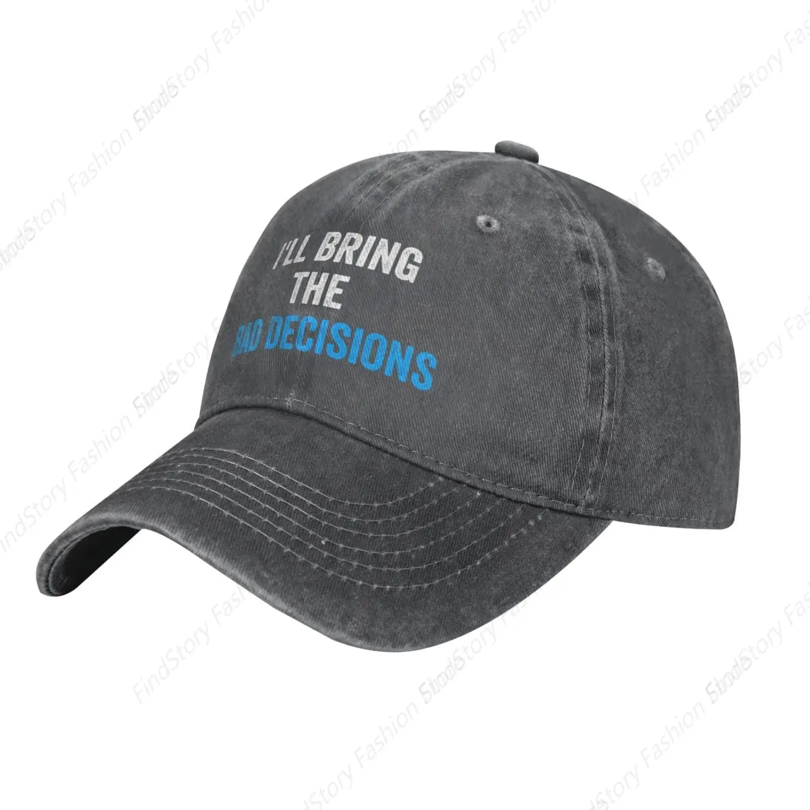 Vintage Baseball Cap I'll Bring The Bad Decisions Trucker Denim Hats Cotton Golf Dad Hat for Men and Women All Seasons