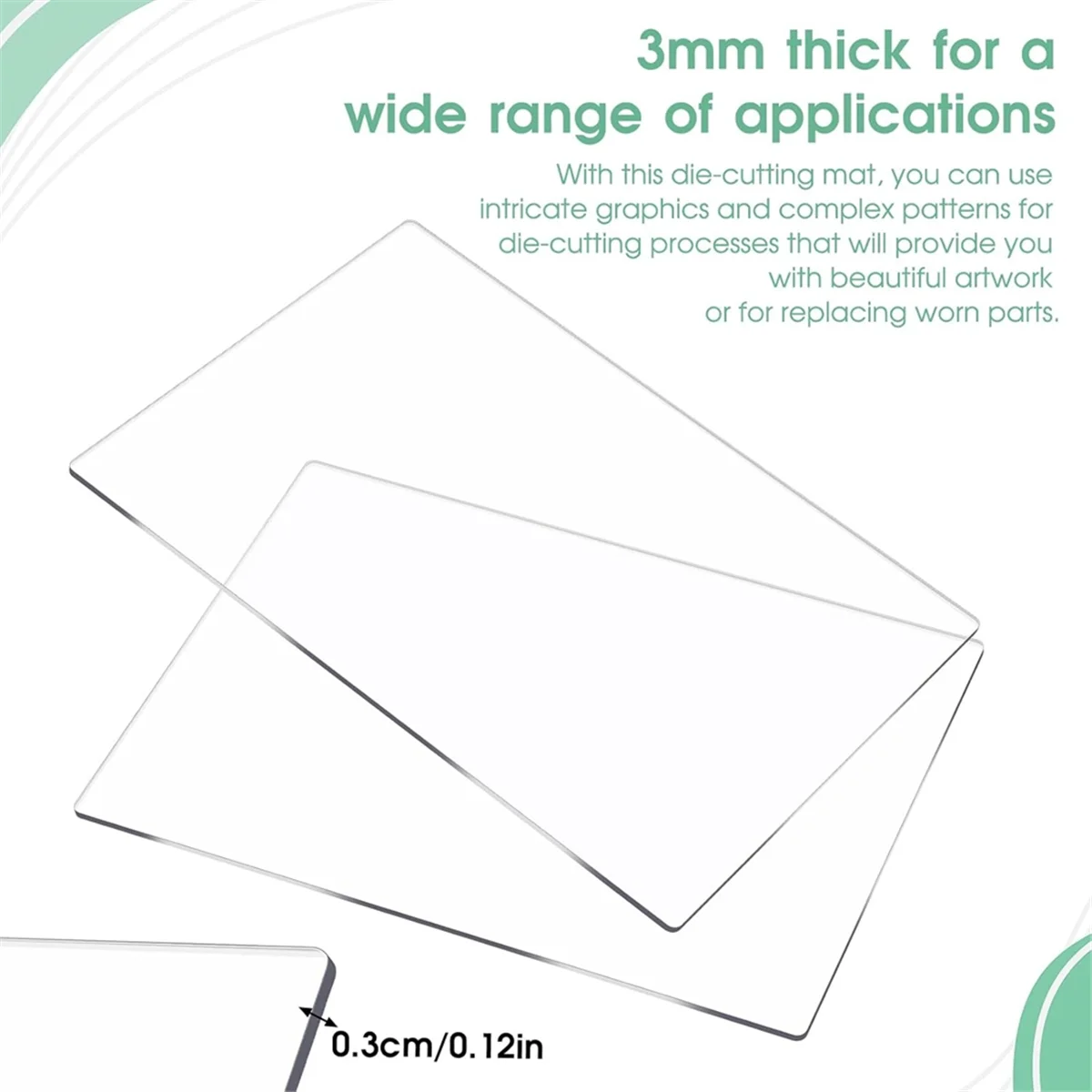 SSR 8 Packs Standard Cutting Pads Clear Acrylic Die Cutting Plates, Transparency Cutting Pads for Embossing Crafting