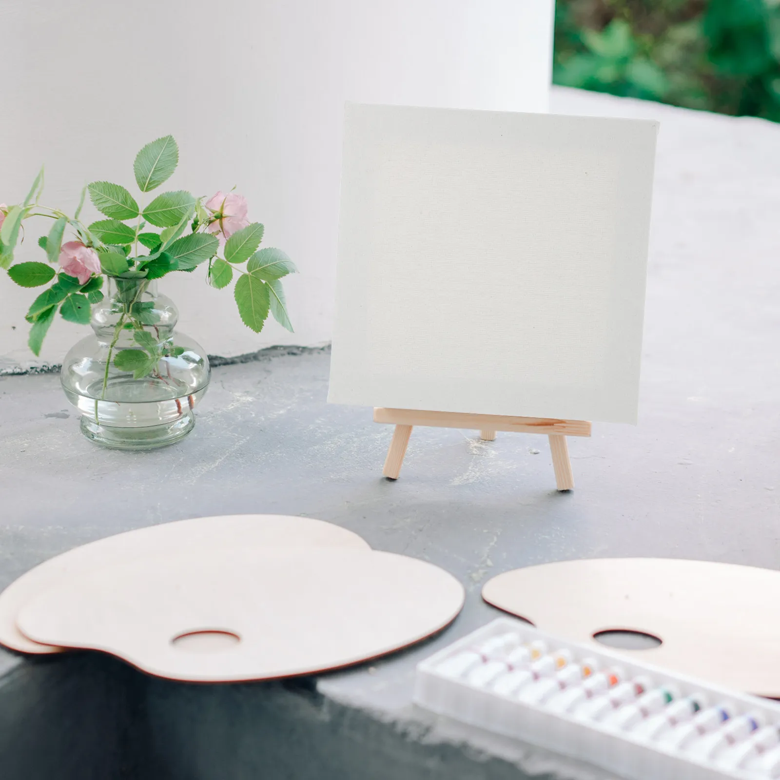 2Pcs Premium DIY Painting Frame Set for Oil Canvas Art Sturdy Wooden Picture Holder Indoor Wall Decor Simple Style Painting