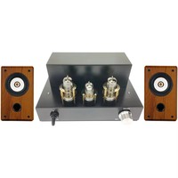 Suncock 6N2 Push 6p1 Class A Single ended Electronic Tube Amplifier 4 inch 25W Speaker 3W Stereo 2.0 6P1 Vacuum Tube Amplifier