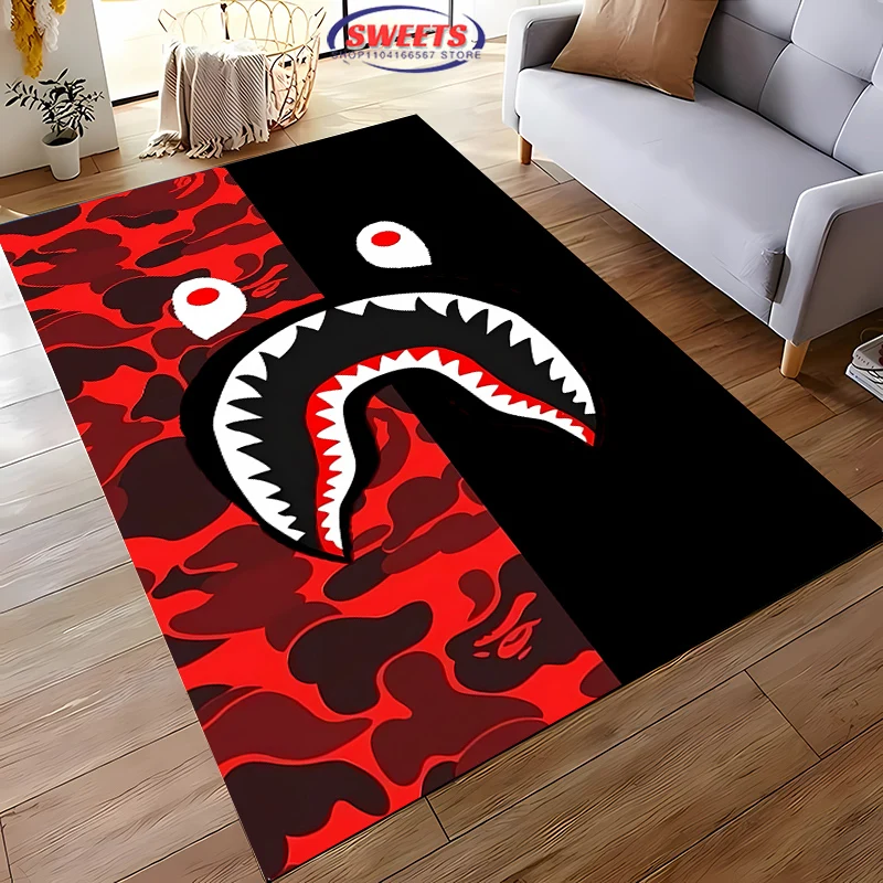 3D Printing Fashion Trend B-Bape Carpet for Living Room Children's Bedroom Soft Mat Sofa Doormat Floor Rug, Anti-slip Decor Mat