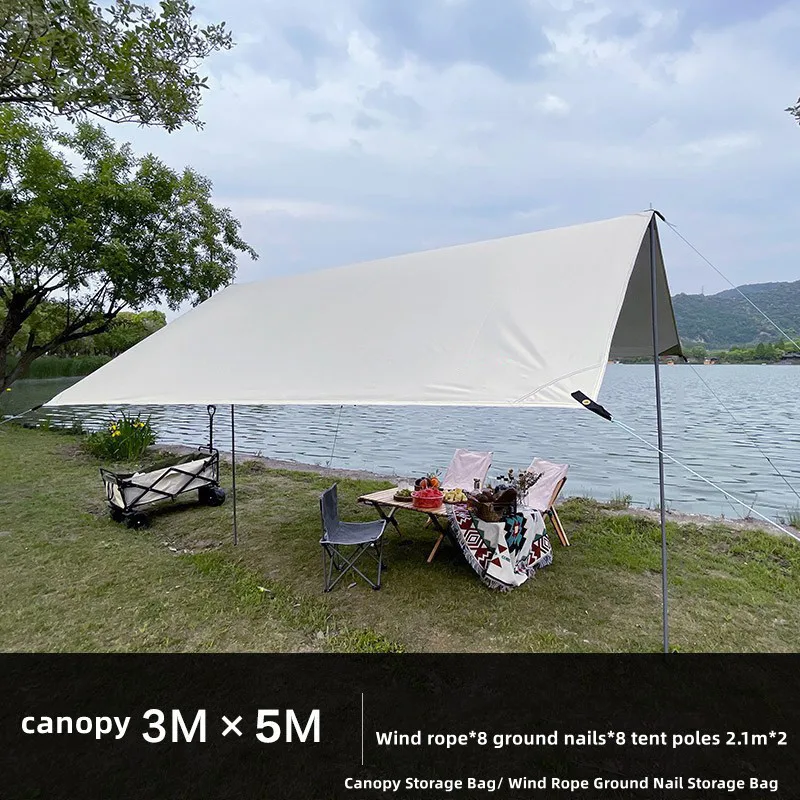 Wholesale Canopy Upf40 UV Protection Iron Tube Car Tent Awning Beach Tent With Wind Rope Outdoor Tents